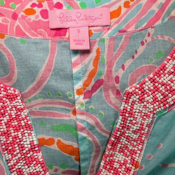 Lilly Pulitzer Courtney Jellies Be Jammin Jelly Fish 3/4 Sleeve Tunic Dress Sz S - Picture 3 of 6